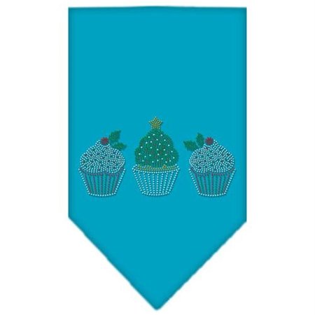 UNCONDITIONAL LOVE Christmas Cupcakes Rhinestone Bandana Turquoise Small UN908161